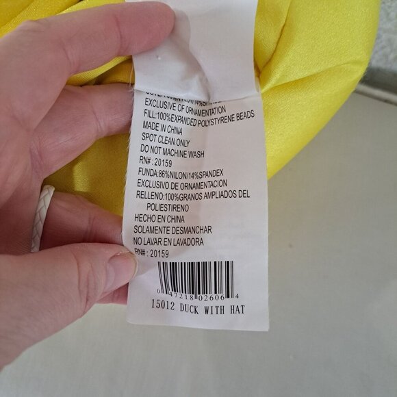 Yellow Moshi Plush Duck Toy With Blue Hat Beanbag Microbead Stuffed Animal - Picture 7 of 12